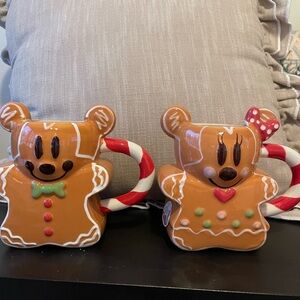 Minnie and Mickey gingerbread mugs